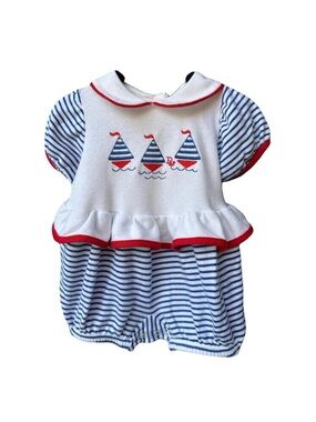 Dior Baby Nautical Striped Romper Onesie